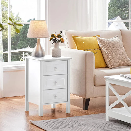 Yaheetech Set of 2 Bedside Table with 3 Drawers
