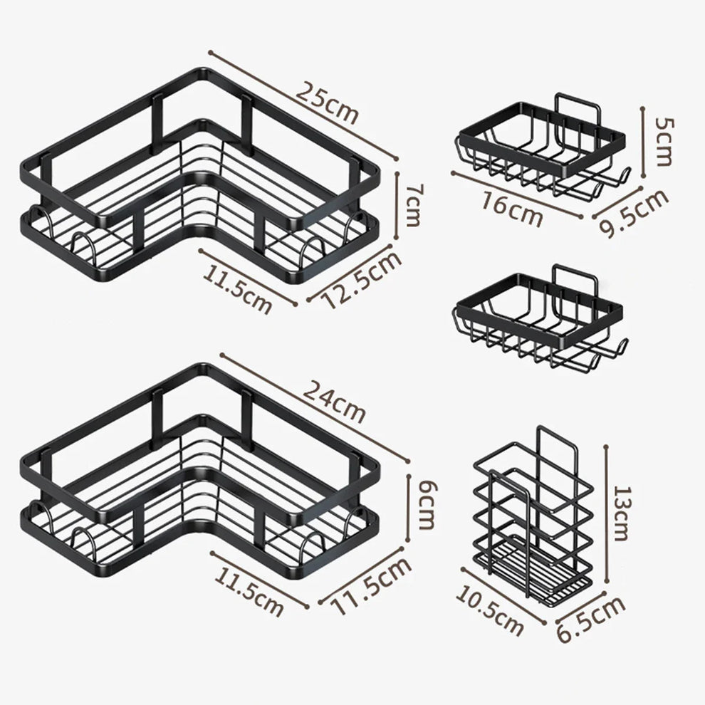 5 Pack Corner Shelf Bathroom  No Drilling, Rustproof