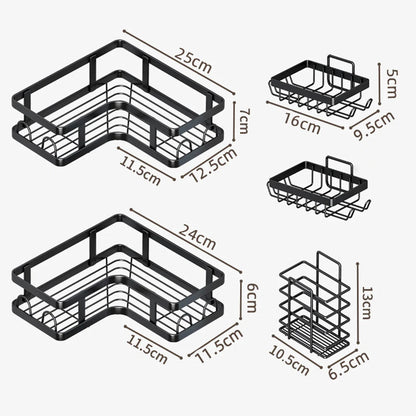 5 Pack Corner Shelf Bathroom  No Drilling, Rustproof
