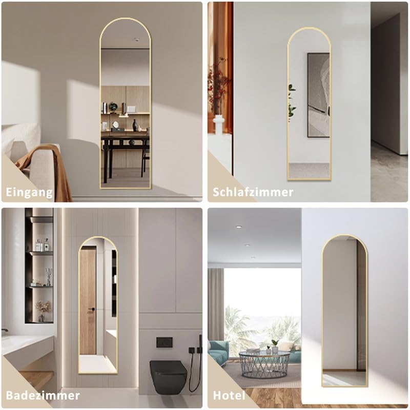 Gold Full Body Mirror Arch 50 x 150 cm