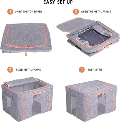 Metal Frame Storage Bag Box (2pcs)