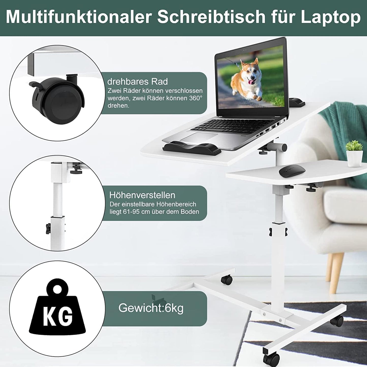 PIPIPOXER Laptop Table Height Adjustable
