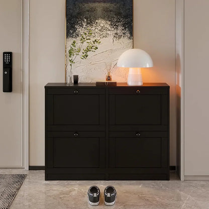 VOWNER Shoe Cabinet with 4 Flip Drawers