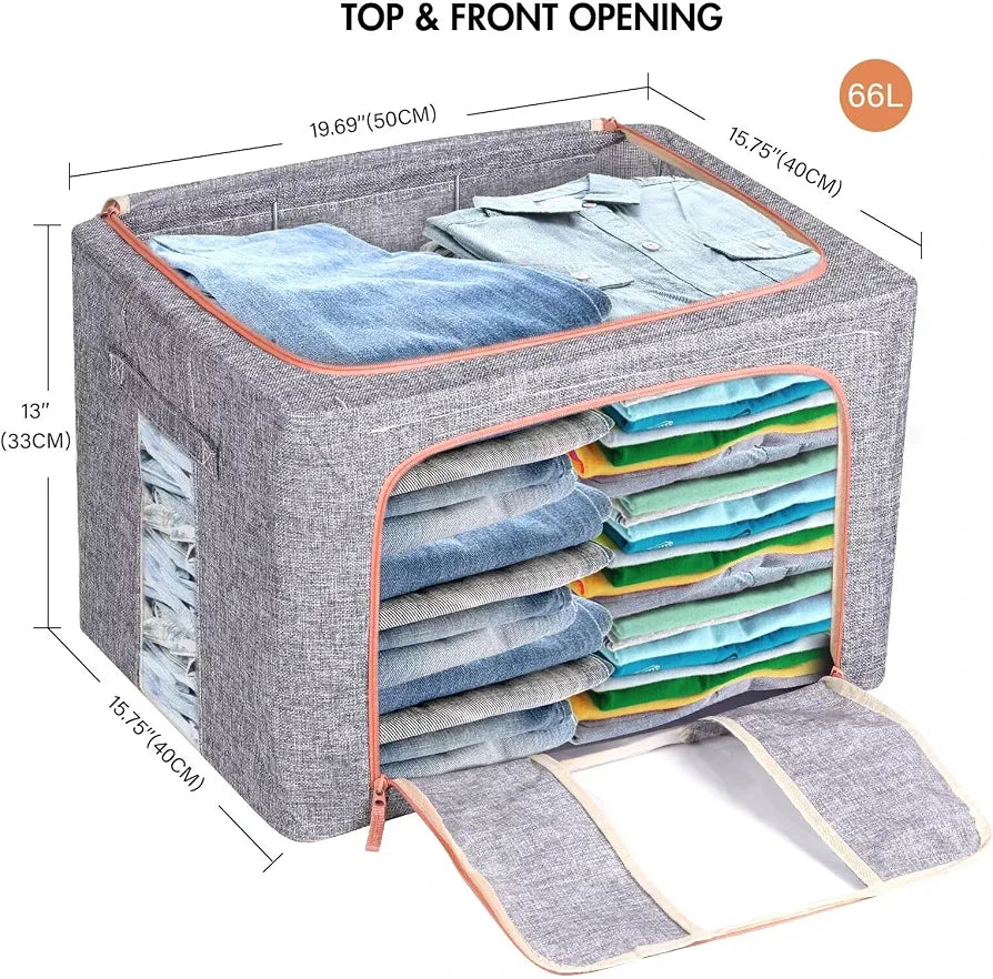 Metal Frame Storage Bag Box (2pcs)