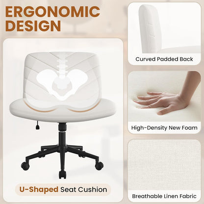 Yaheetech Wide Seat Cross Legged Office Chair