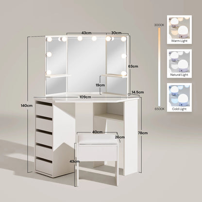 The Roze corner vanity table