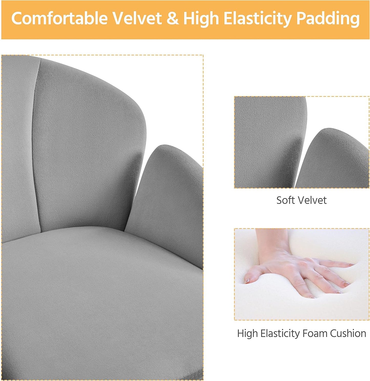 Yaheetech Velvet Office Chair
