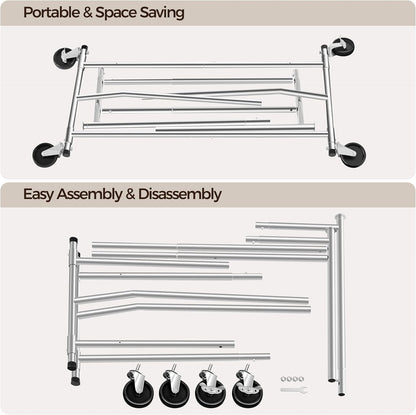 Yaheetech Rolling Clothes Rack