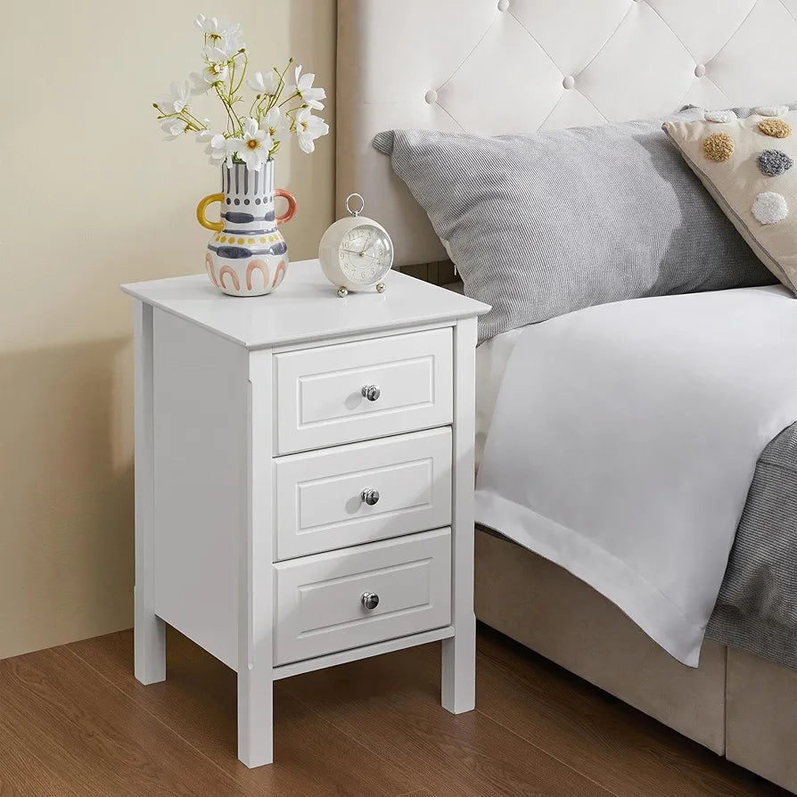Yaheetech Set of 2 Bedside Table with 3 Drawers