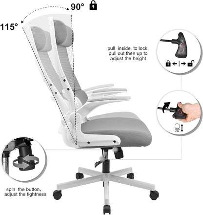 MELOKEA Gray Office Chair Ergonomic