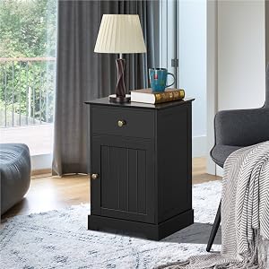 Yaheetech Set of 2 Black Bedside Tables 613869