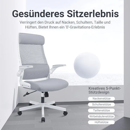 MELOKEA Gray Office Chair Ergonomic