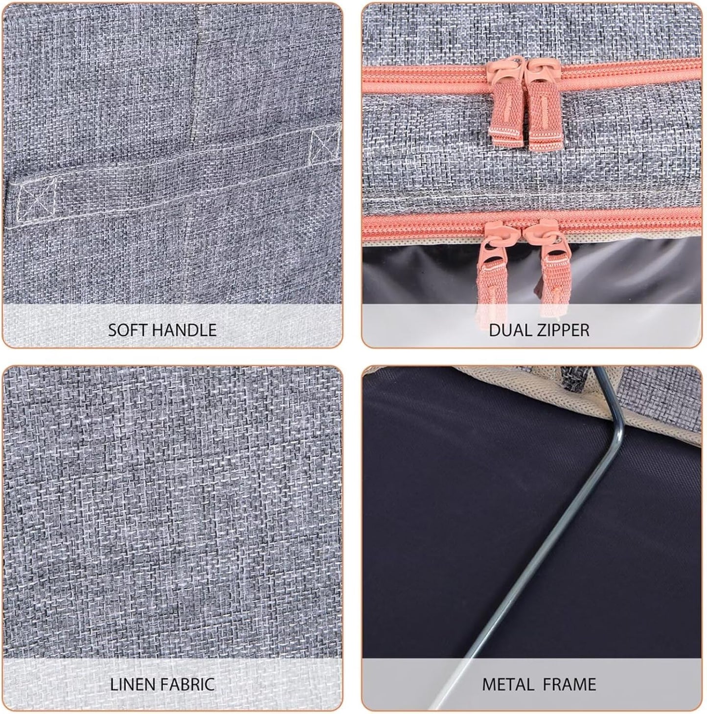 Metal Frame Storage Bag Box (2pcs)