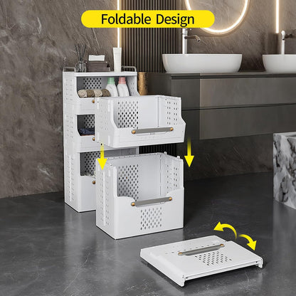 4-Tier Rolling Storage Cart with Wheels and Handle