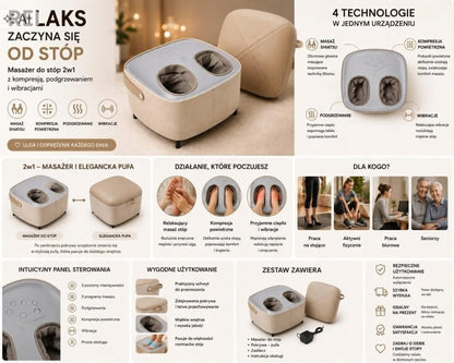 2-in-1 Shiatsu Foot Massager with Heat & Air Compression