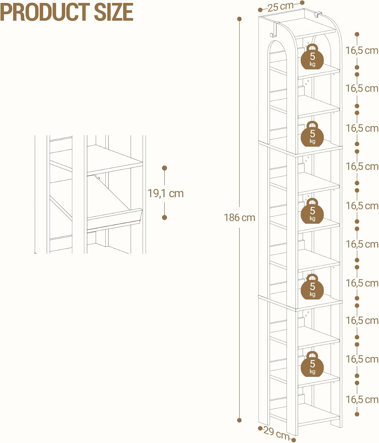 11 Tier Narrow Shoe Rack, Freestanding Closet Wooden