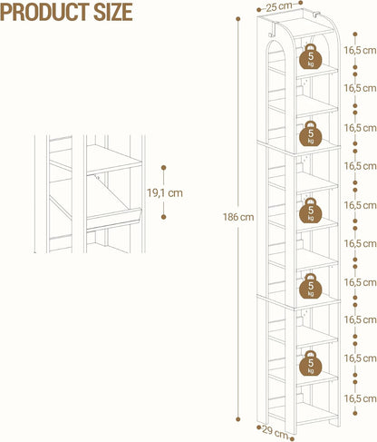 11 Tier Narrow Shoe Rack, Freestanding Closet Wooden
