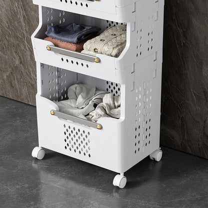 4-Tier Rolling Storage Cart with Wheels and Handle