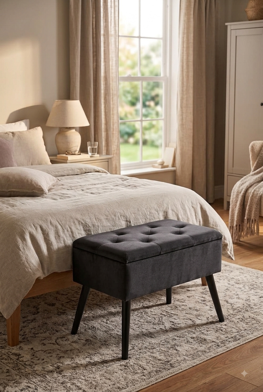 WOLTU Velvet Storage Pouffe Stool