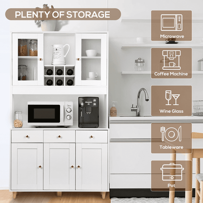 RichYa Modern Tall Kitchen Pantry Cabinet
