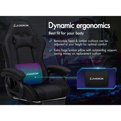 ALFORDSON Gaming Office Chair with LED Lights & 8 Point Massage
