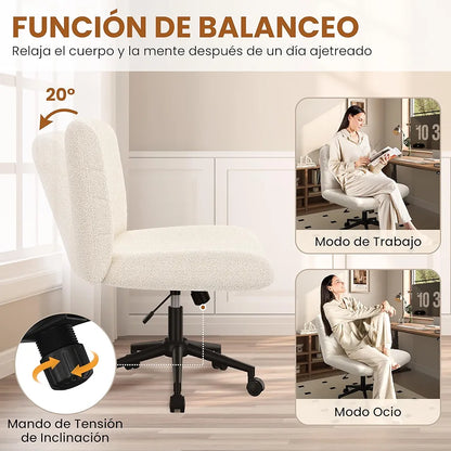 Yaheetech Wide Seat Cross Legged Office Chair