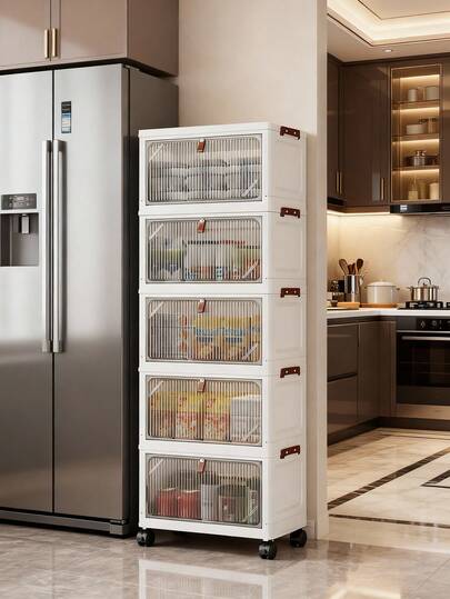 Foldable Plastic Storage Cabinet with wheels