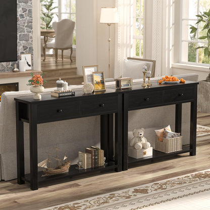 Console Table with 2 Wood Drawers HE-NCFCTSFBZ-32 BLACK