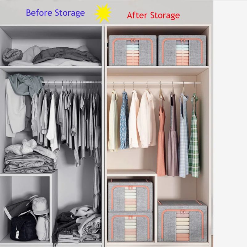 Metal Frame Storage Bag Box (2pcs)