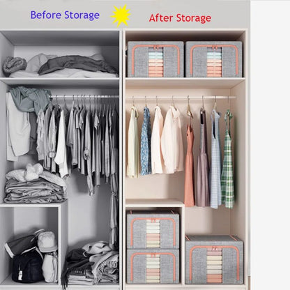 Metal Frame Storage Bag Box (2pcs)