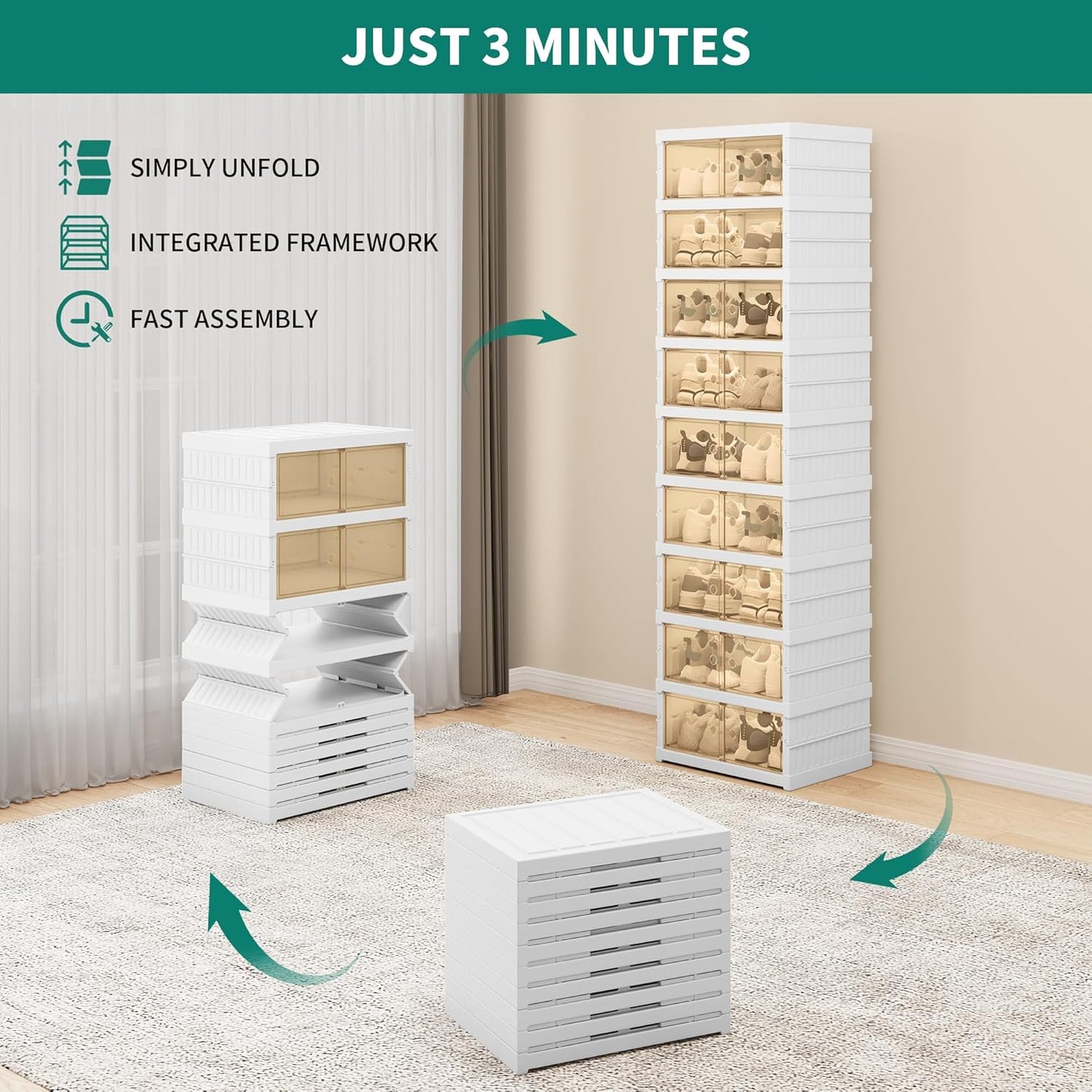 Foldable Shoe Rack Organizer Cabinet