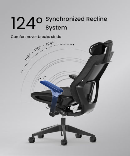 FLEXISPOT Multifunctional Fabric Ergonomic Chair (BS12 PRO)