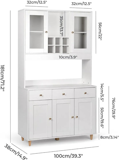 RichYa Modern Tall Kitchen Pantry Cabinet