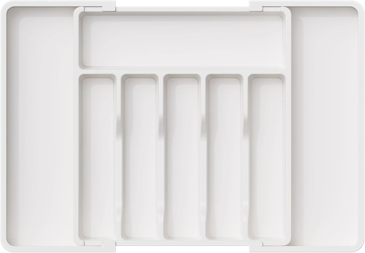 Extra Large Extendable Cutlery Storage Organizer (White)