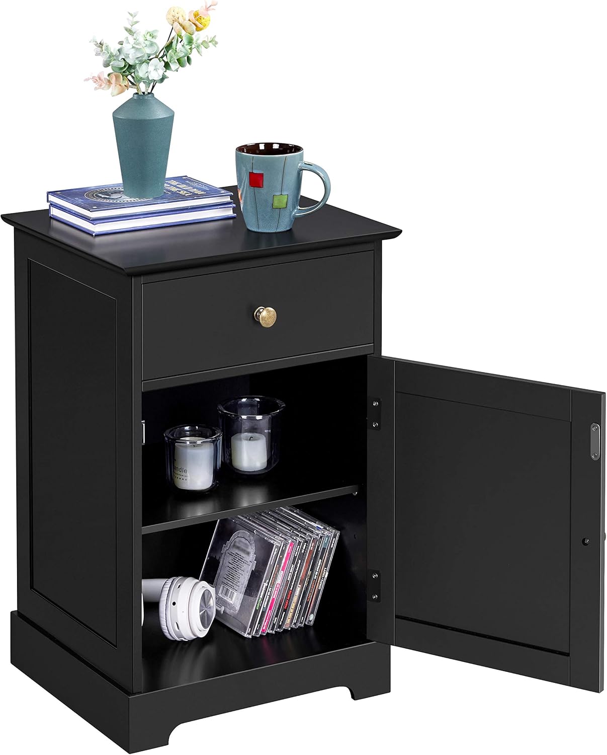 Yaheetech Set of 2 Black Bedside Tables 613869