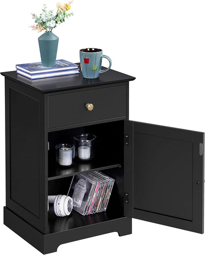 Yaheetech Set of 2 Black Bedside Tables 613869