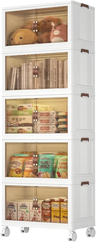 Foldable Plastic Storage Cabinet with wheels