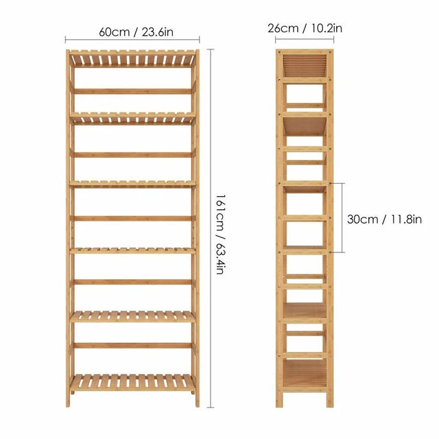 6 Tier Bamboo Shelf