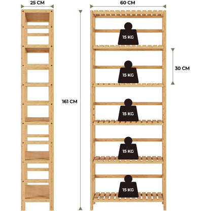 6 Tier Bamboo Shelf