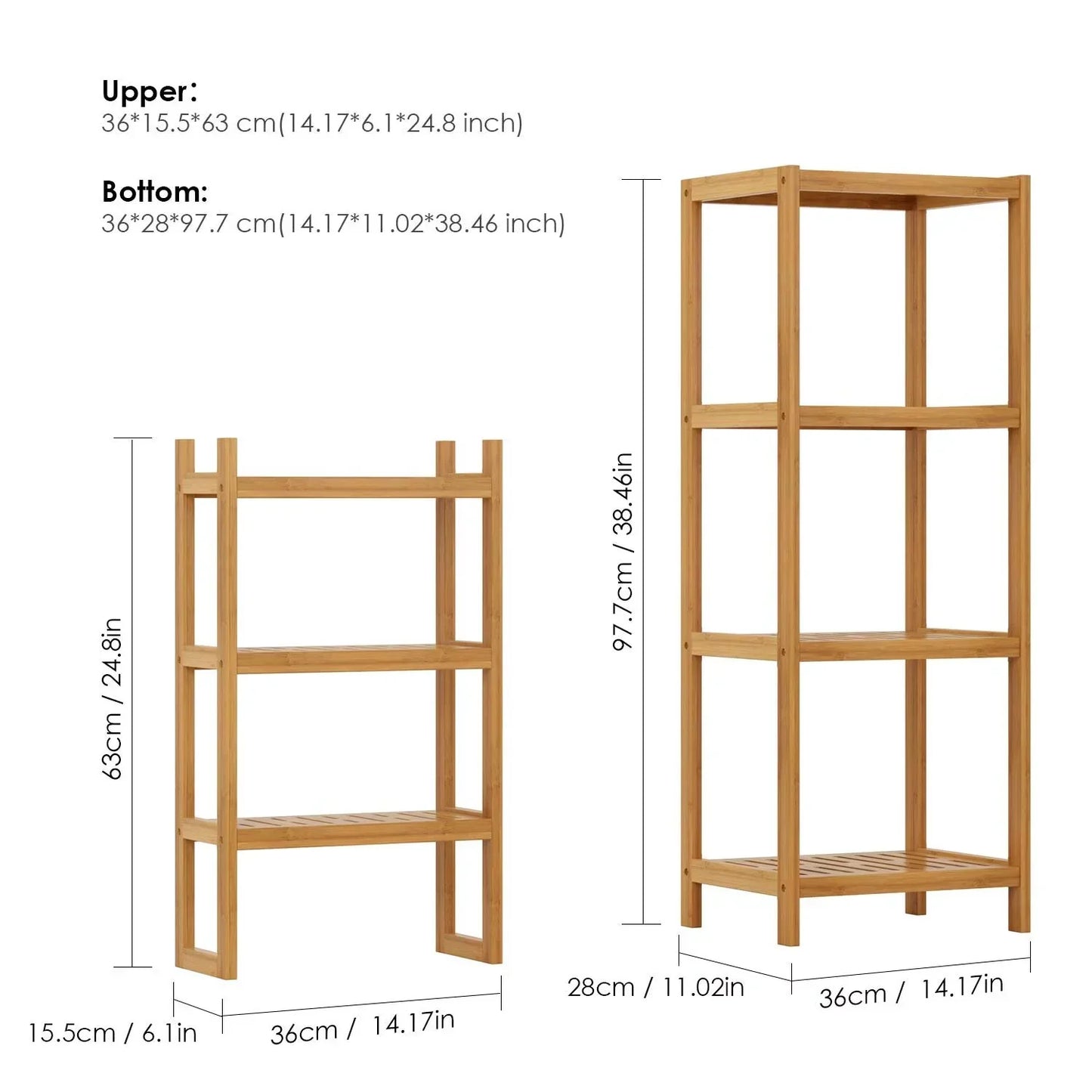 Bamboo Standing Storage Organizer Rack Shelf