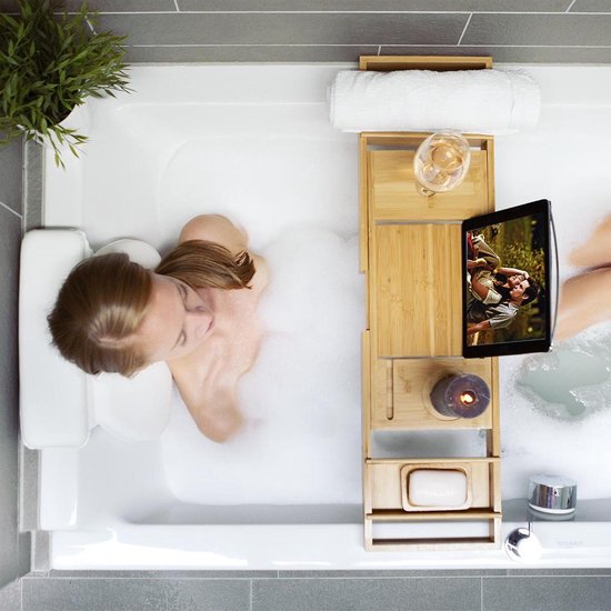 Extendable Bamboo Bath Rack