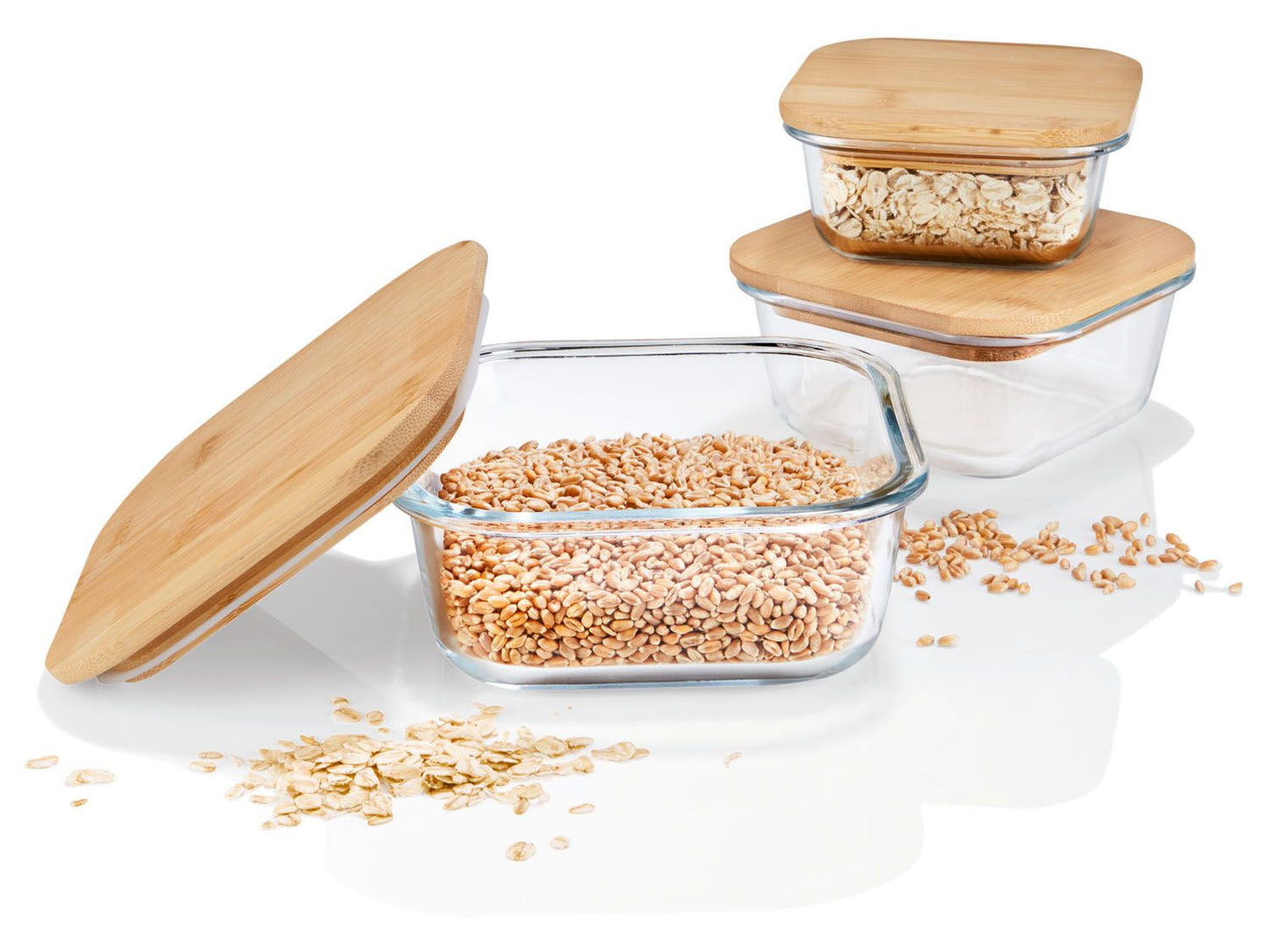 ERNESTO  3 Pcs - storage Bowls with bamboo lids