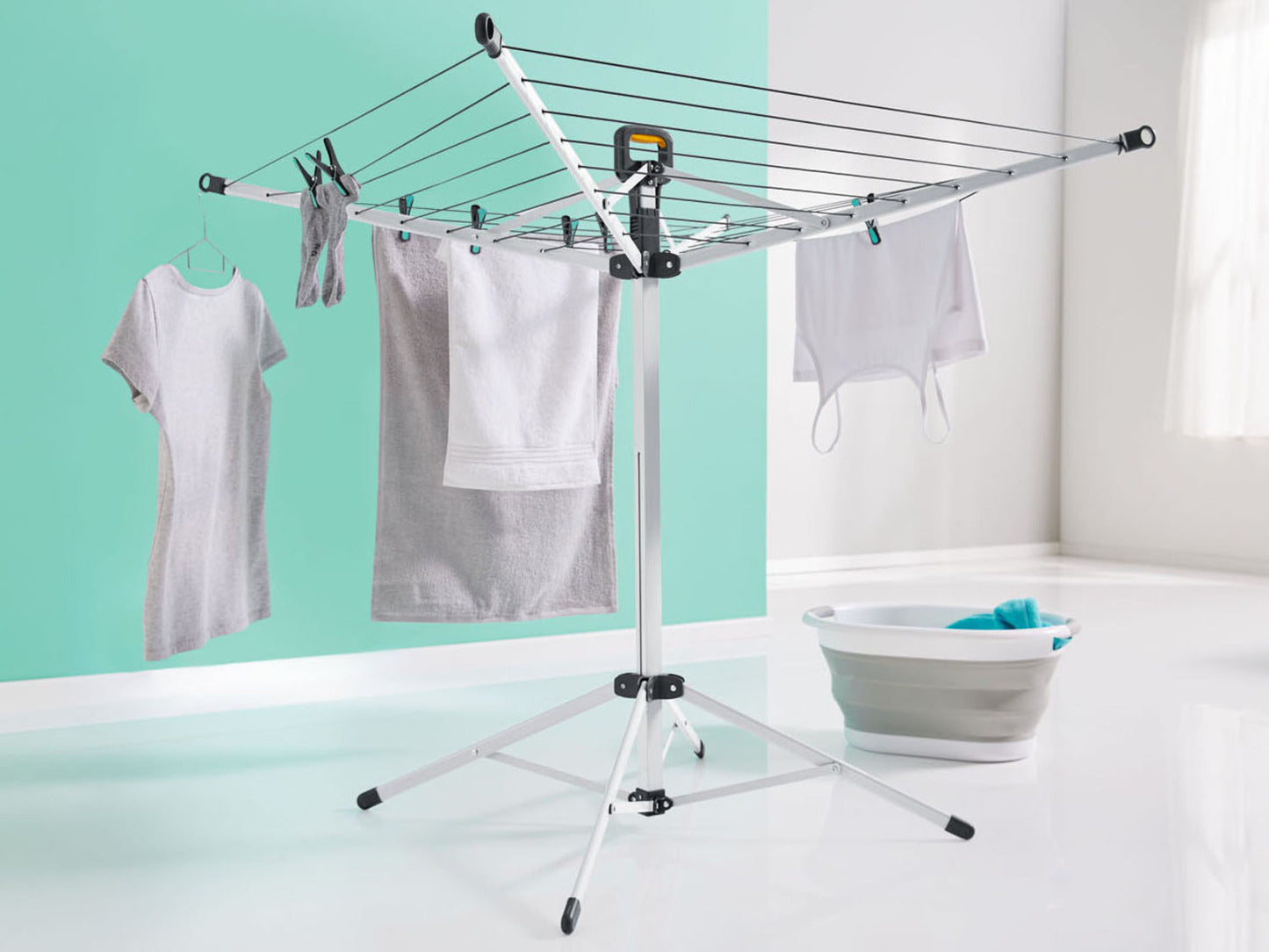 AquaPur Rotary Folding Clothes Drying Rack Laundry