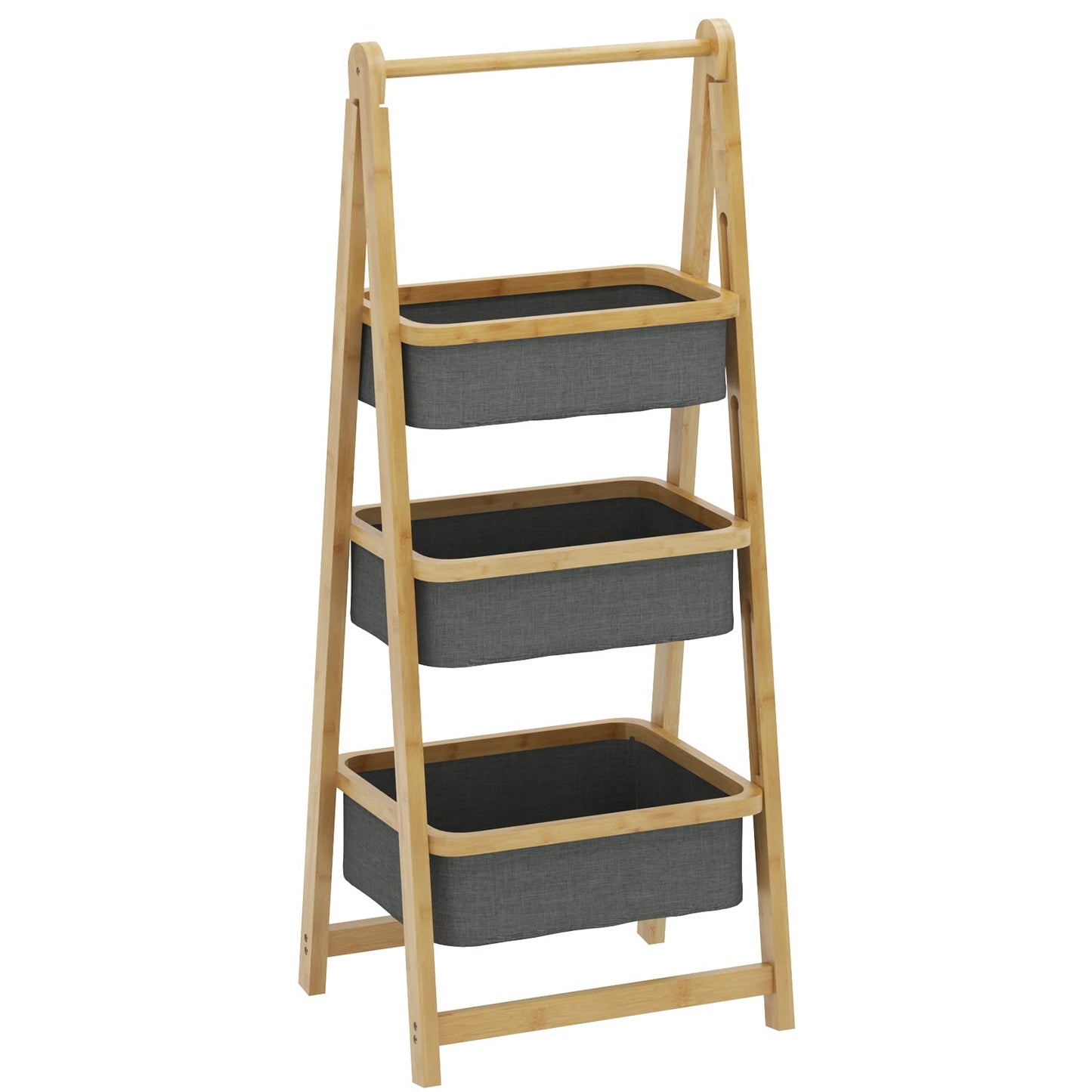 3-Tier Foldable Bamboo Bathroom Shelf