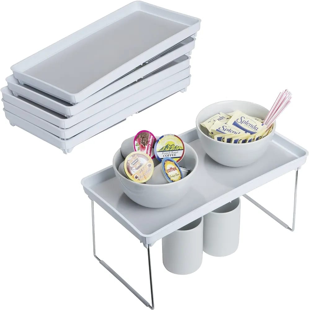 Foldable Rubber Lined Plastic Kitchen Organizer Rack