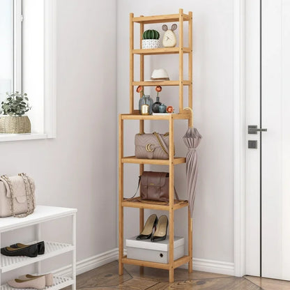 Bamboo Standing Storage Organizer Rack Shelf